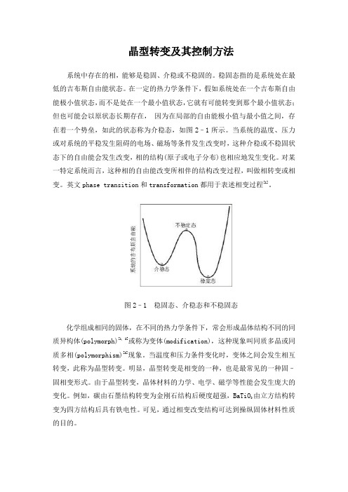 晶型转变及其控制方法