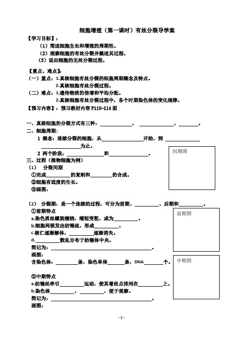 细胞增殖学案