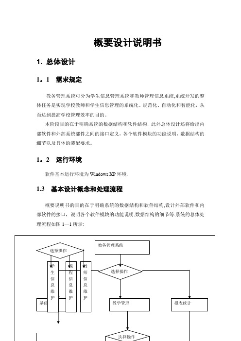 教务管理系统(概要设计及详细设计)