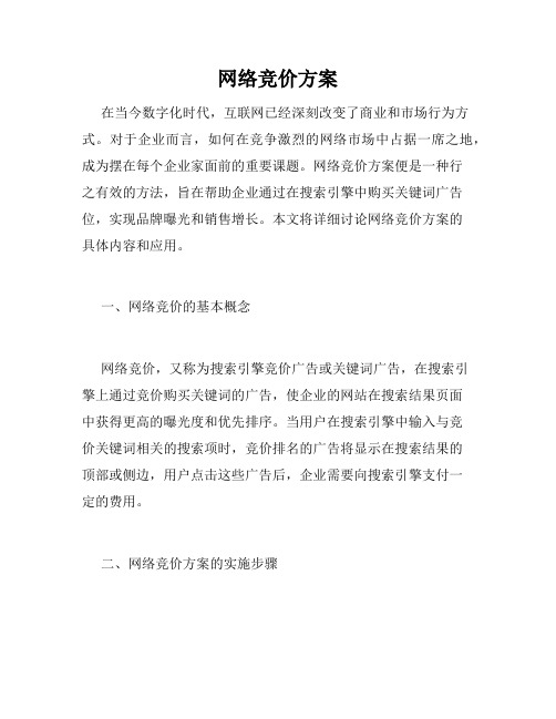 网络竞价方案