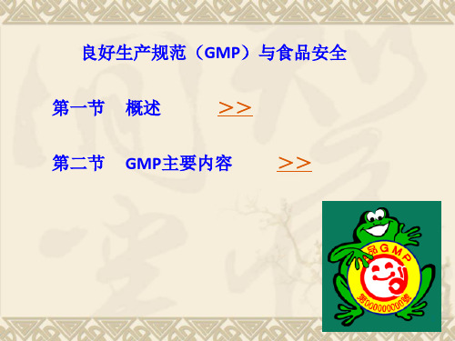 良好生产规范(GMP)与食品安全PPT课件