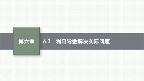 人教B版高中数学选择性必修第三册精品课件 第六章 导数及其应用 6.3 利用导数解决实际问题