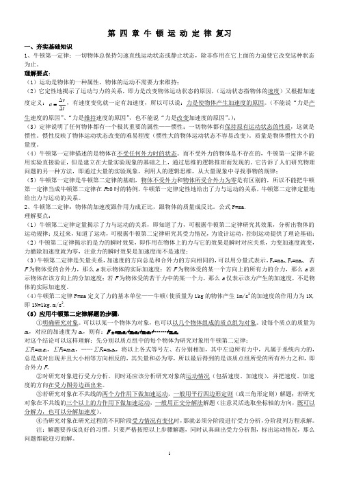 第四章牛顿运动定律复习