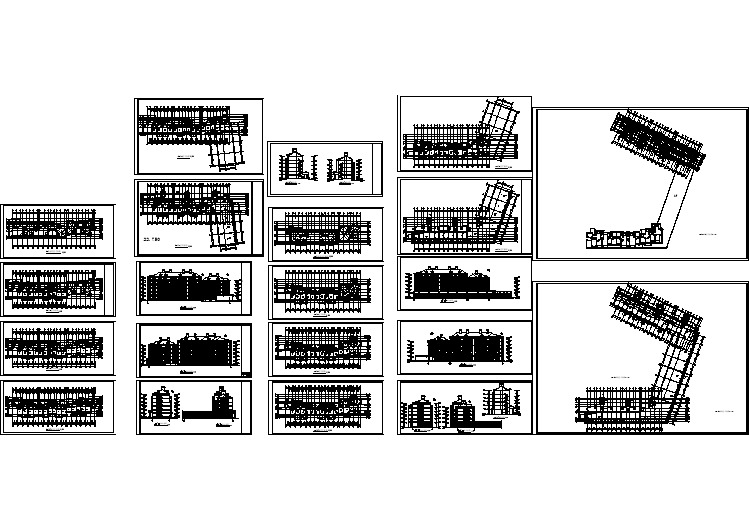 某异形柱住宅楼建筑施工cad设计方案图纸