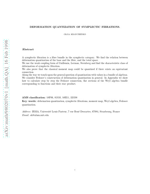 Deformation Quantization of Symplectic Fibrations