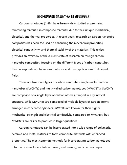 国外碳纳米管复合材料研究现状