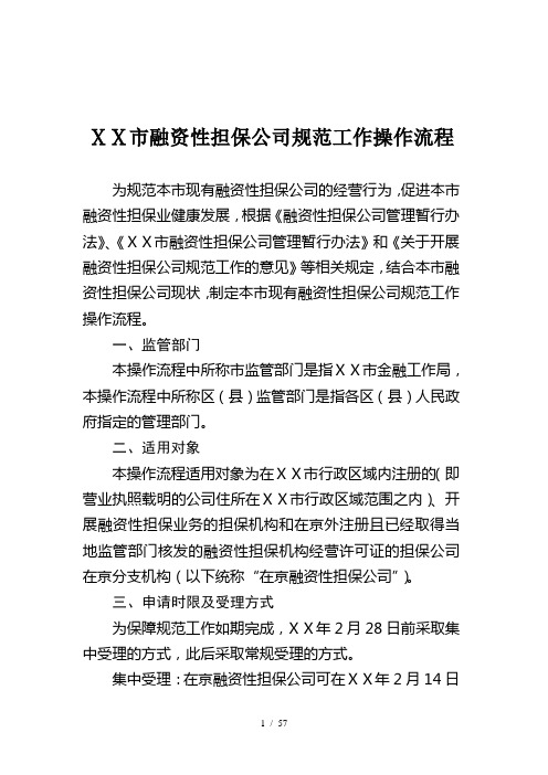 市融资性担保公司操作流程