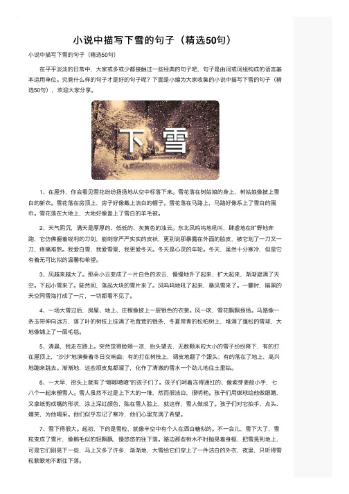 小说中描写下雪的句子(精选50句)