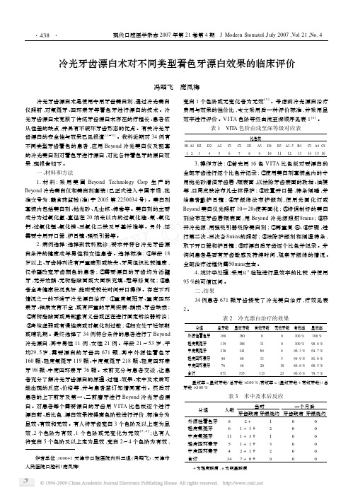 冷光牙齿漂白术对不同类型着色牙漂白效果的临床评价