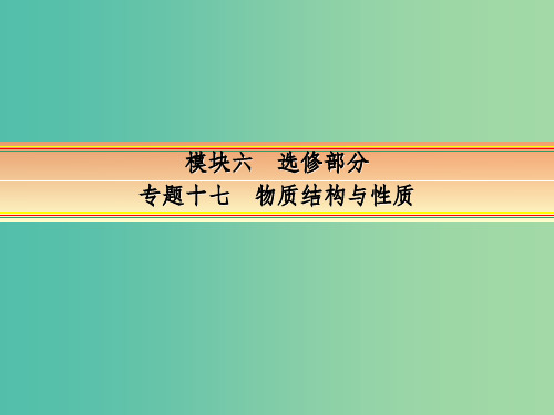 高考化学一轮复习 模块六 选修部分 专题十七 物质的结构与性质 考点一 原子结构与性质课件