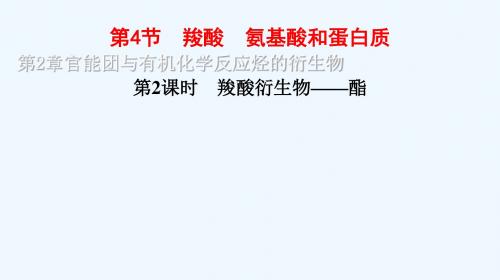 2018届高中化学 第二章 官能团与有机化学反应 烃的衍生物 2.4.2 羧酸衍生物——酯 鲁科选修5