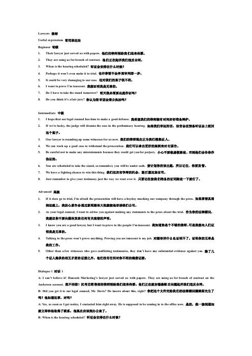 商务英语情景口语之日常事务第60章——律师Lawyers