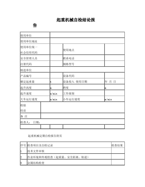 起重机械定期自检报告