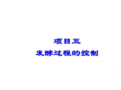 发酵与酿造技术5.发酵过程的控制
