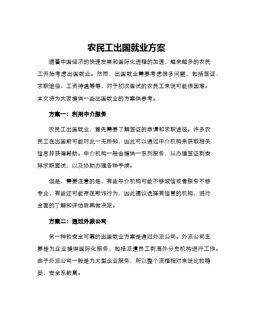 农民工出国就业方案