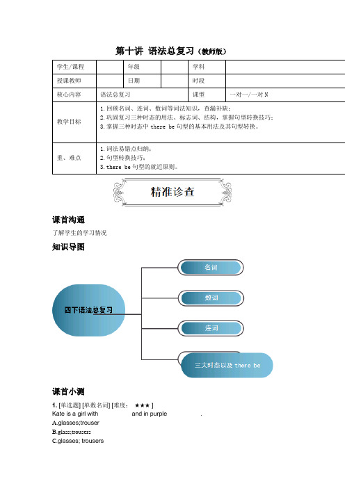 2021年最新小学英语语法--第十讲 语法总复习t