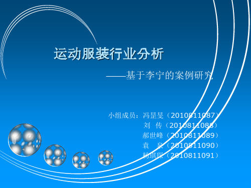 运动服装行业分析PPT课件