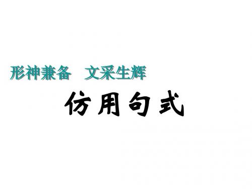 2014高考语文分类复习——仿用句式