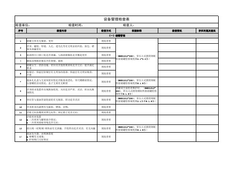 设备管理检查表