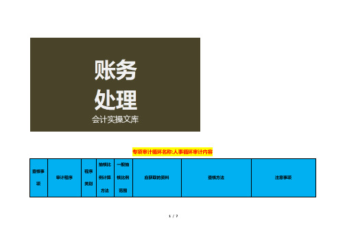 专项审计-人事循环审计内容