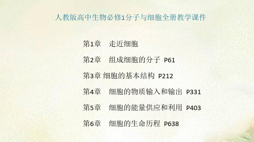 2021新版新教材人教版高中生物必修1分子与细胞全册书各章节精品教学课件(共759页)