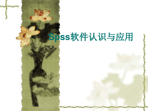 Spss软件认识与应用