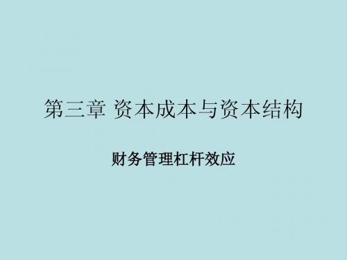 财务管理杠杆效应