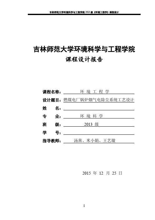 燃煤电厂锅炉烟气电除尘系统工艺设计