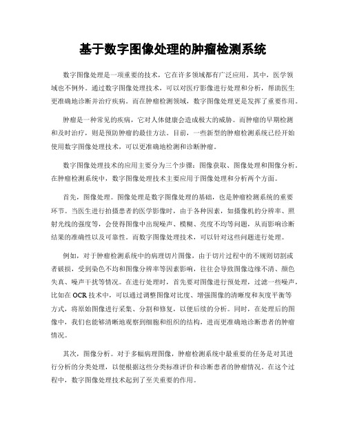 基于数字图像处理的肿瘤检测系统