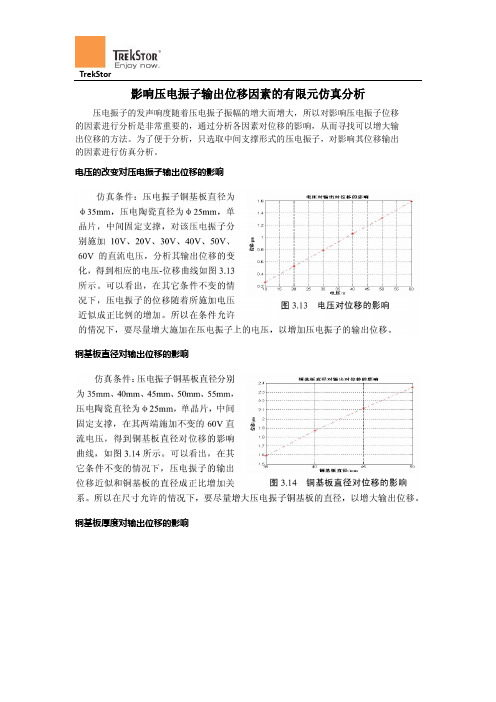 影响压电振子输出位移因素的有限元仿真分析