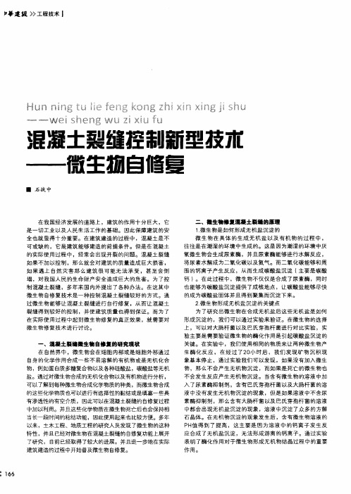 混凝土裂缝控制新型技术——微生物自修复