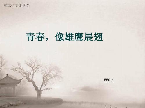 初二作文议论文《青春,像雄鹰展翅》550字(总8页PPT)