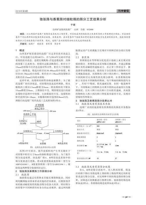 弛张筛与香蕉筛对细粒煤的筛分工艺效果分析