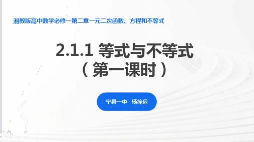 2.1.1等式与不等式(第一课时)课件高一上学期数学