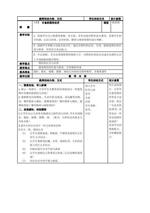 丰富的图形世界教学设计新人教版教案