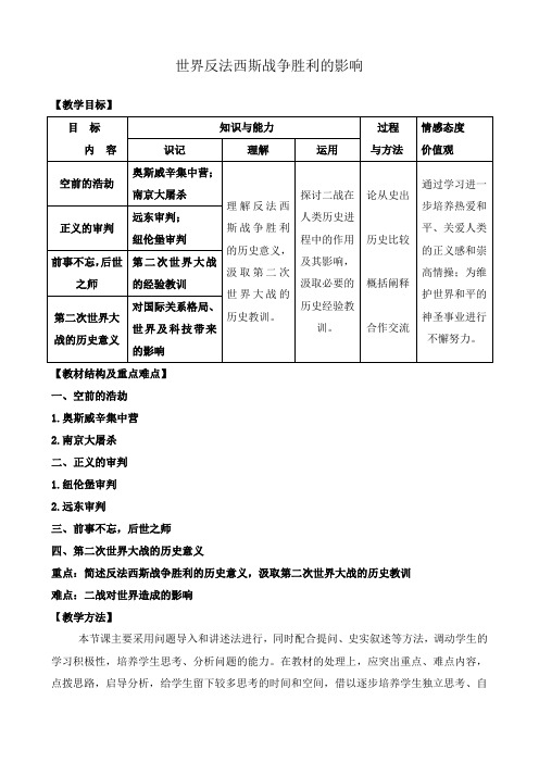 新人教版高中历史选修3世界反法西斯战争胜利的影响