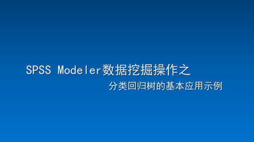 SPSS Modeler数据挖掘操作之分类回归树的基本应用示例