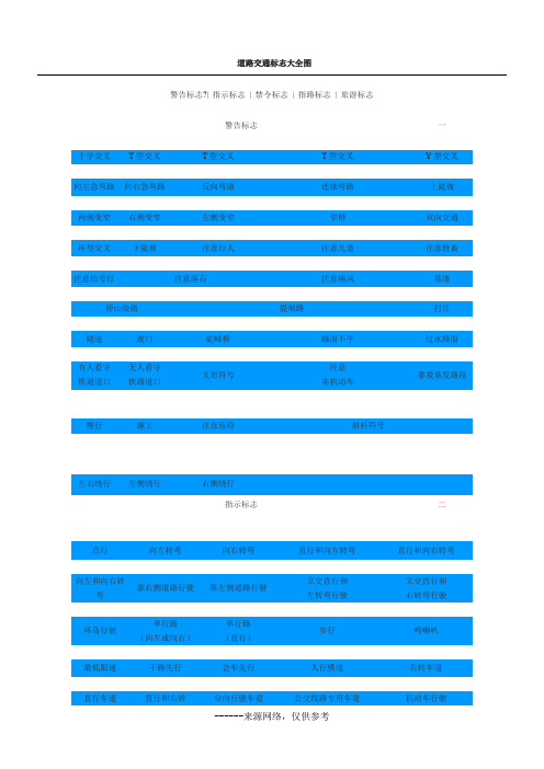 道路交通标志大全图