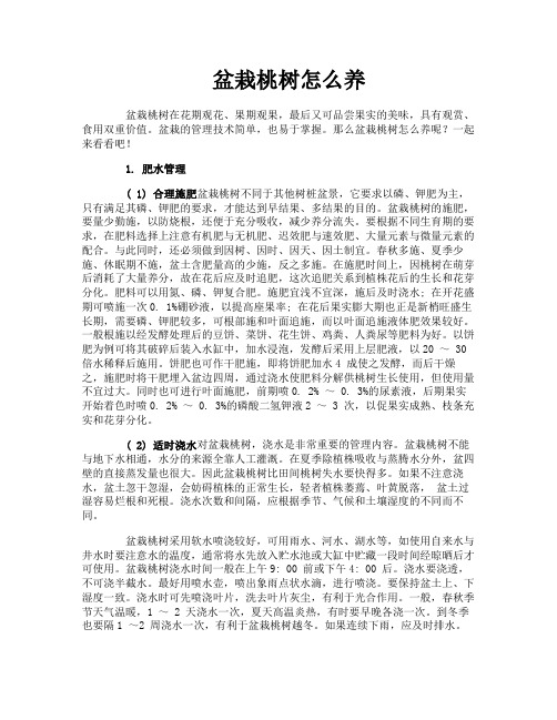 盆栽桃树怎么养