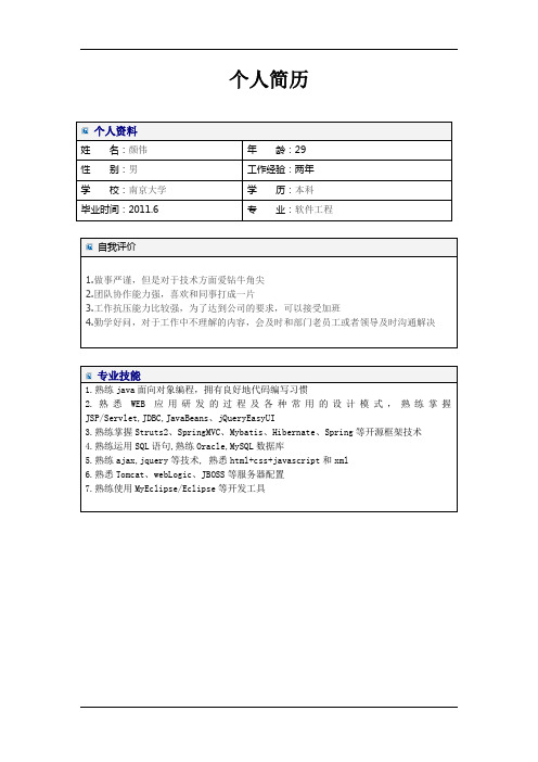 颜伟-java2年