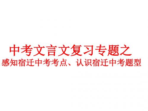 中考文言文专题复习之认识考点、感知题型【祝壮】5、7