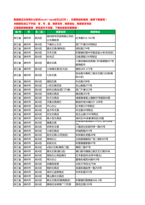 2020新版浙江省湖州市吴兴区文具工商企业公司商家名录名单黄页联系电话号码地址大全111家