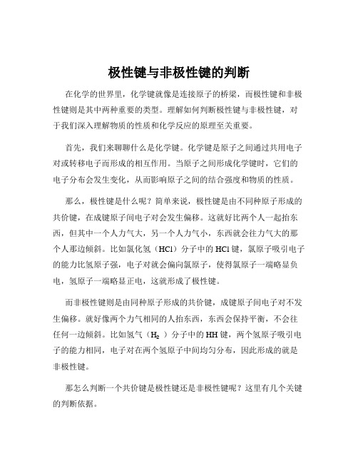 极性键与非极性键的判断