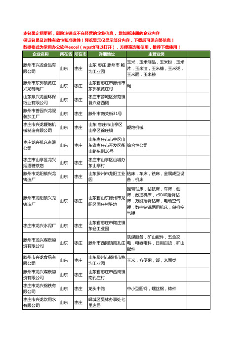 新版山东省枣庄龙兴工商企业公司商家名录名单联系方式大全25家