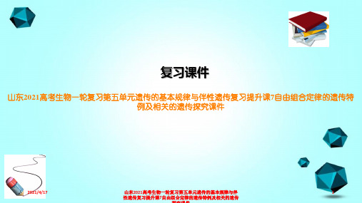 山东2021高考生物一轮复习第五单元遗传的基本规律与伴性遗传复习提升课7自由组合定律的遗传特例及相