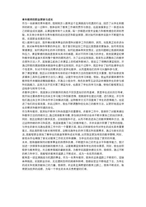 青年教师的职业探索与成长