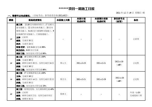 施工日报(标杆项目)