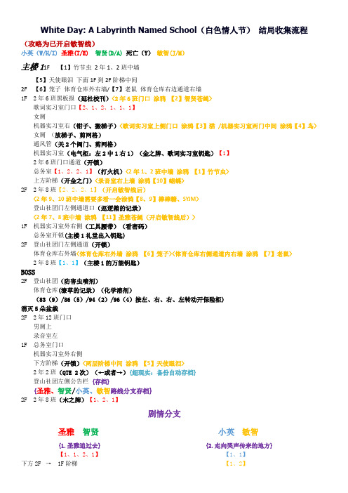 White Day (白色情人节) 结局收集流程攻略
