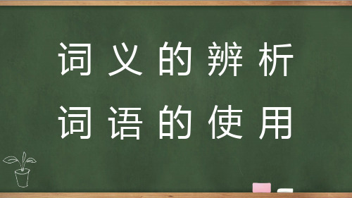 三词义的辨析和词语的使用课件-高中语文统编版必修上册