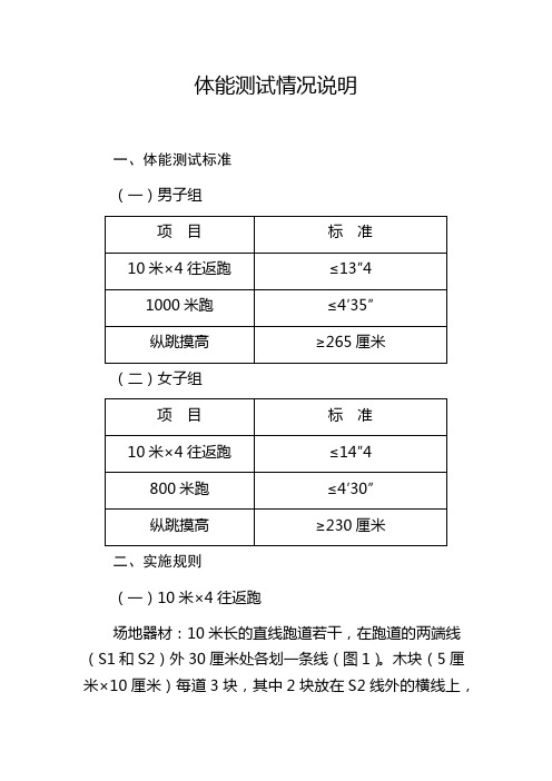 体能测试情况说明